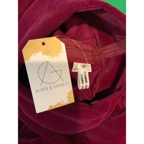 Comme Des Garcons 2D Burgundy Velvet Peter Pan Collar Shift Dress, Size Medium - Picture 6 of 7